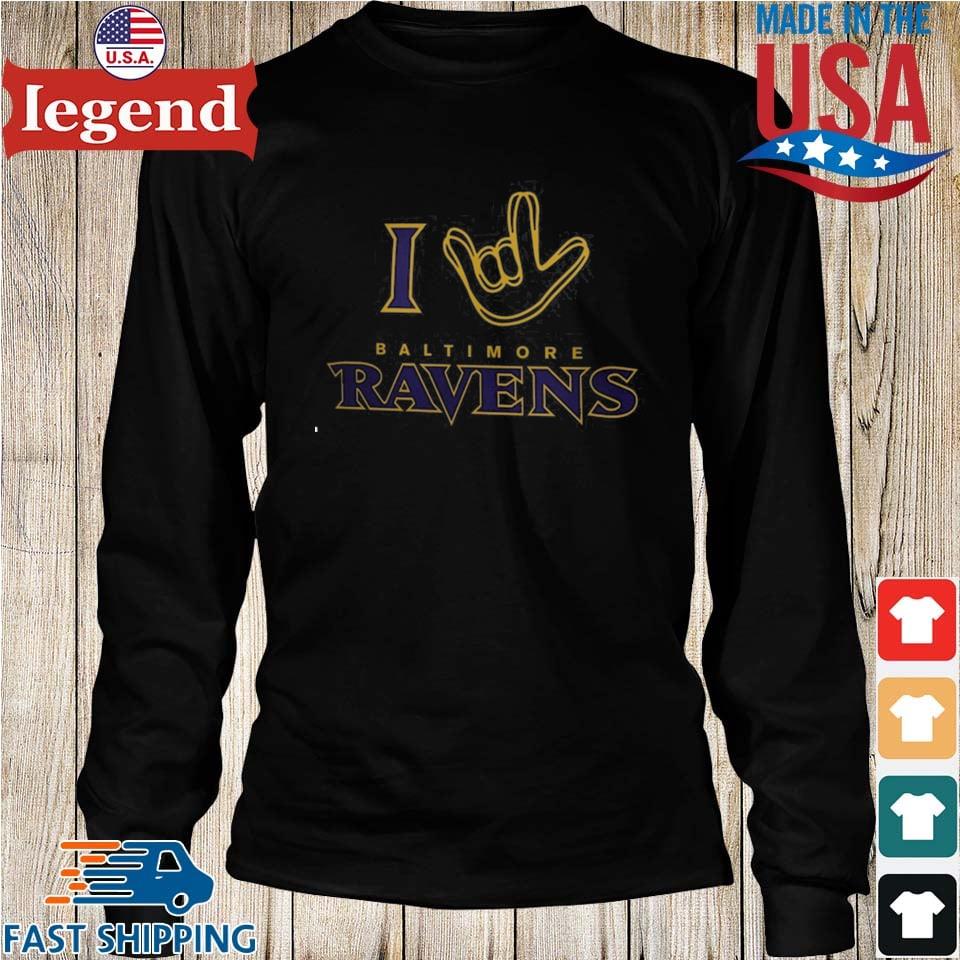 Official baltimore ravens gray the NFL asl collection by love sign T-shirt,  hoodie, sweater, long sleeve and tank top