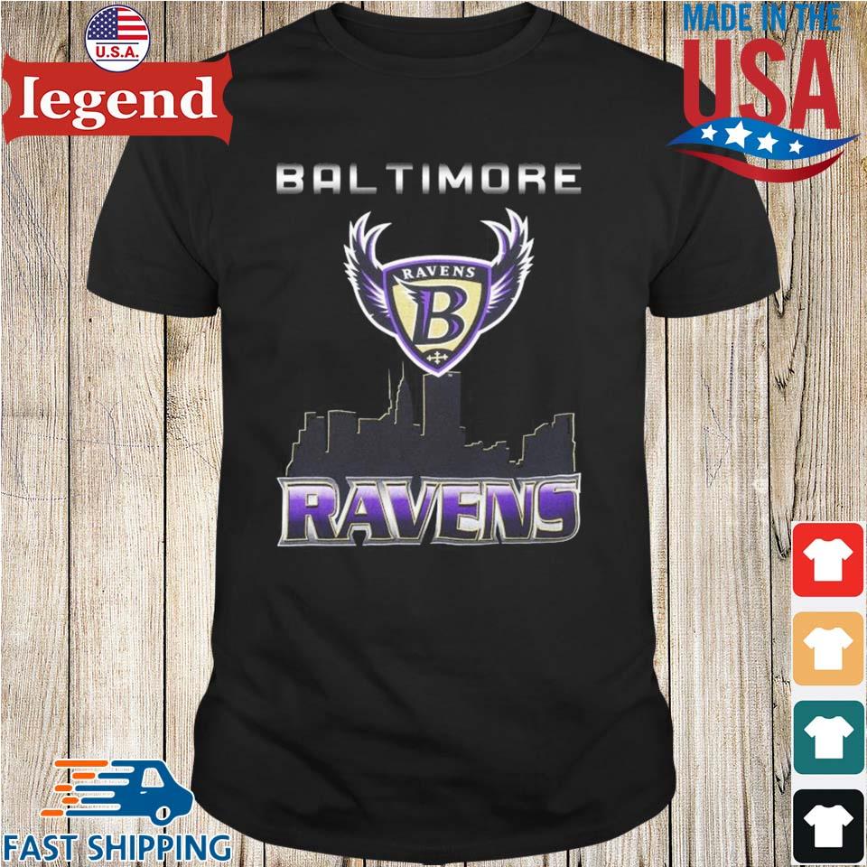 Baltimore Ravens Vintage Skyline Football Logo Shirt, hoodie