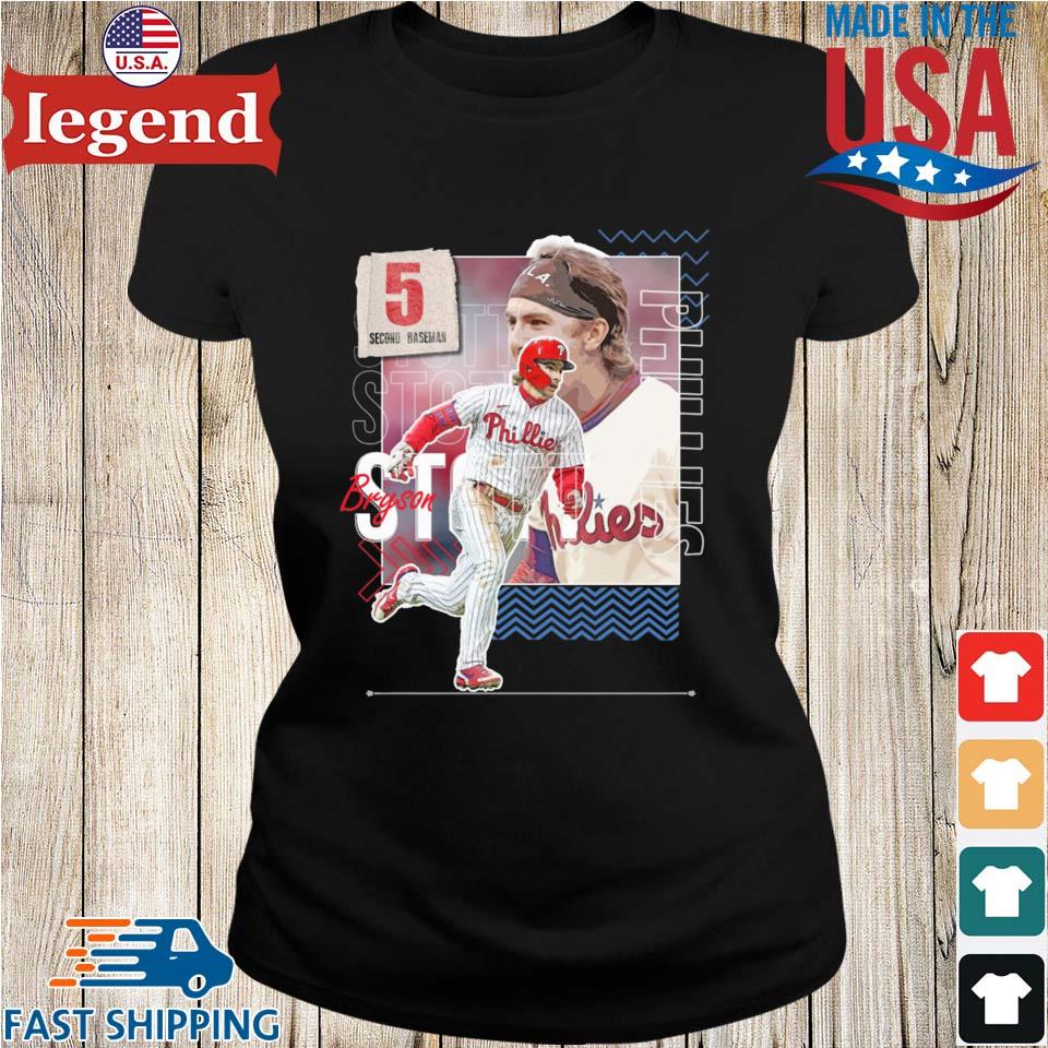 Bryson Stott Baseball Paper Phillies 5 Second Baseman T-shirt