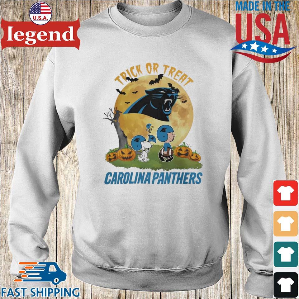 Carolina Panthers Snoopy Charlie Brown And Woodstock Trick Or Treat  Halloween 2023 T-shirt,Sweater, Hoodie, And Long Sleeved, Ladies, Tank Top