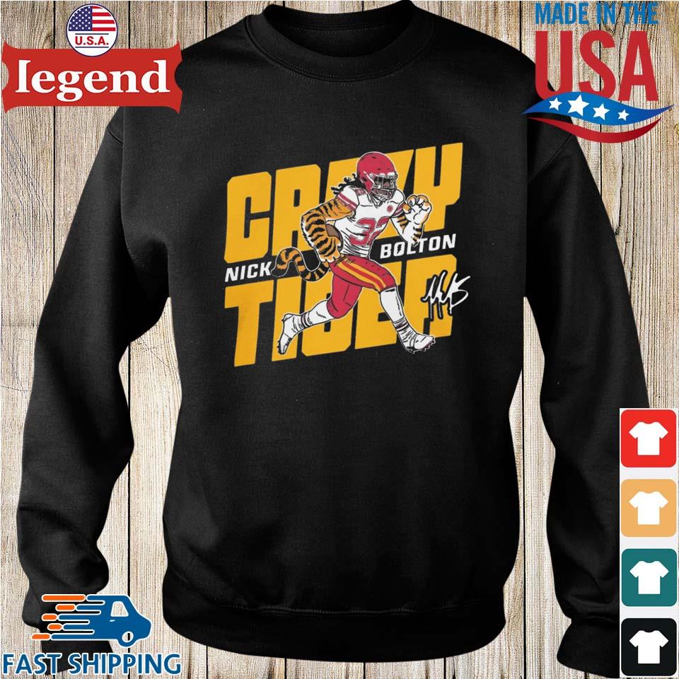 OfficiaI Charlie hustle nick bolton crazy tiger T-shirt, hoodie, tank top,  sweater and long sleeve t-shirt
