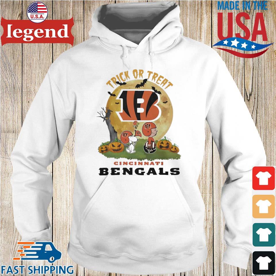 Official snoopy Trick Or Treat Halloween Cincinnati Bengals Logo T Shirt,  hoodie, sweater, long sleeve and tank top