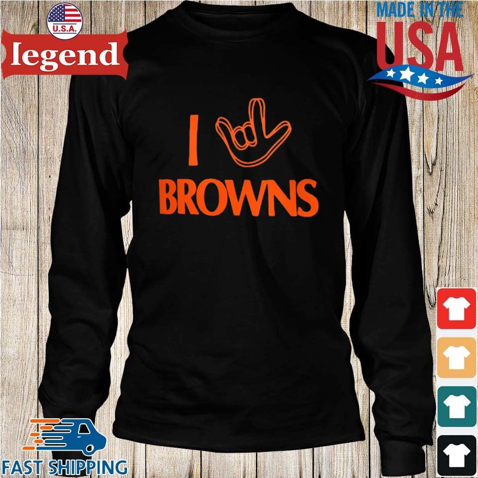 Cleveland Browns The Nfl Asl Collection By Love Sign Tri-blend T-shirt,Sweater,  Hoodie, And Long Sleeved, Ladies, Tank Top