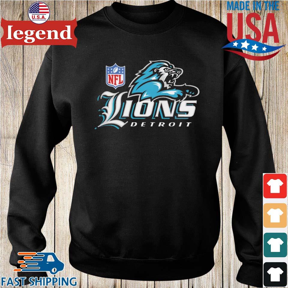 Detroit Lions Sweatshirt Adult XL Hoodie Blue Gray NFL Football