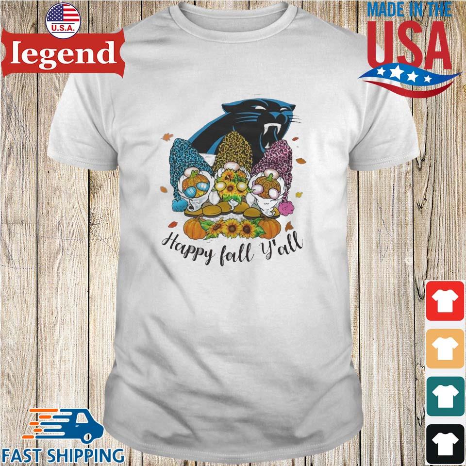 Gnomes Happy Fall Y'All Carolina Panthers Shirt - Peanutstee