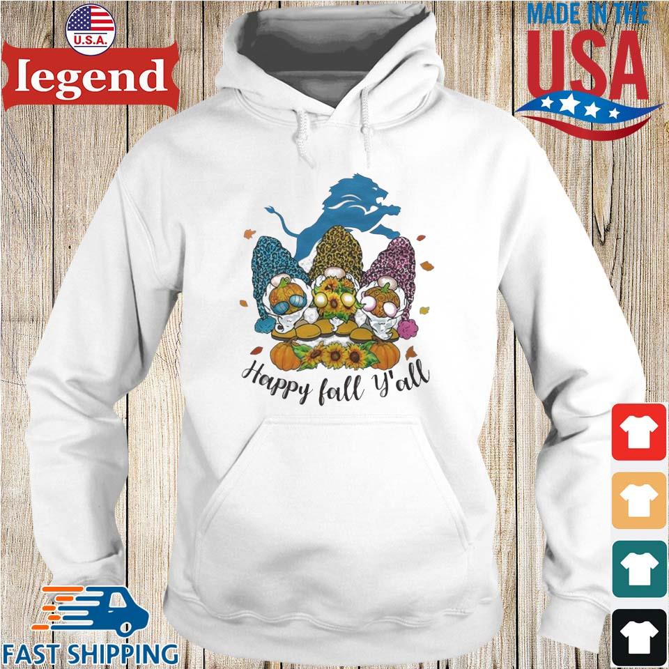 Gnomes Happy Fall Y'All Detroit Lions Shirt - Peanutstee