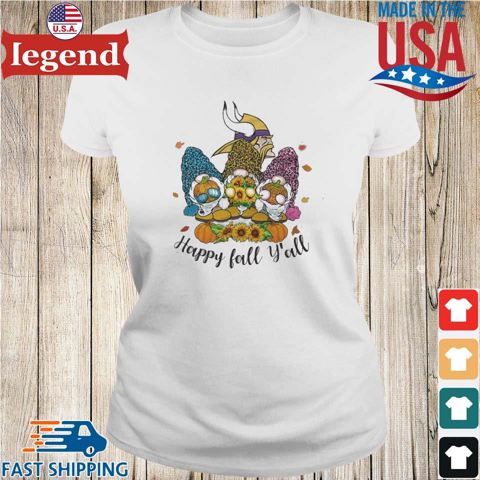 Gnomes Happy Fall Y'all Minnesota Vikings Shirt