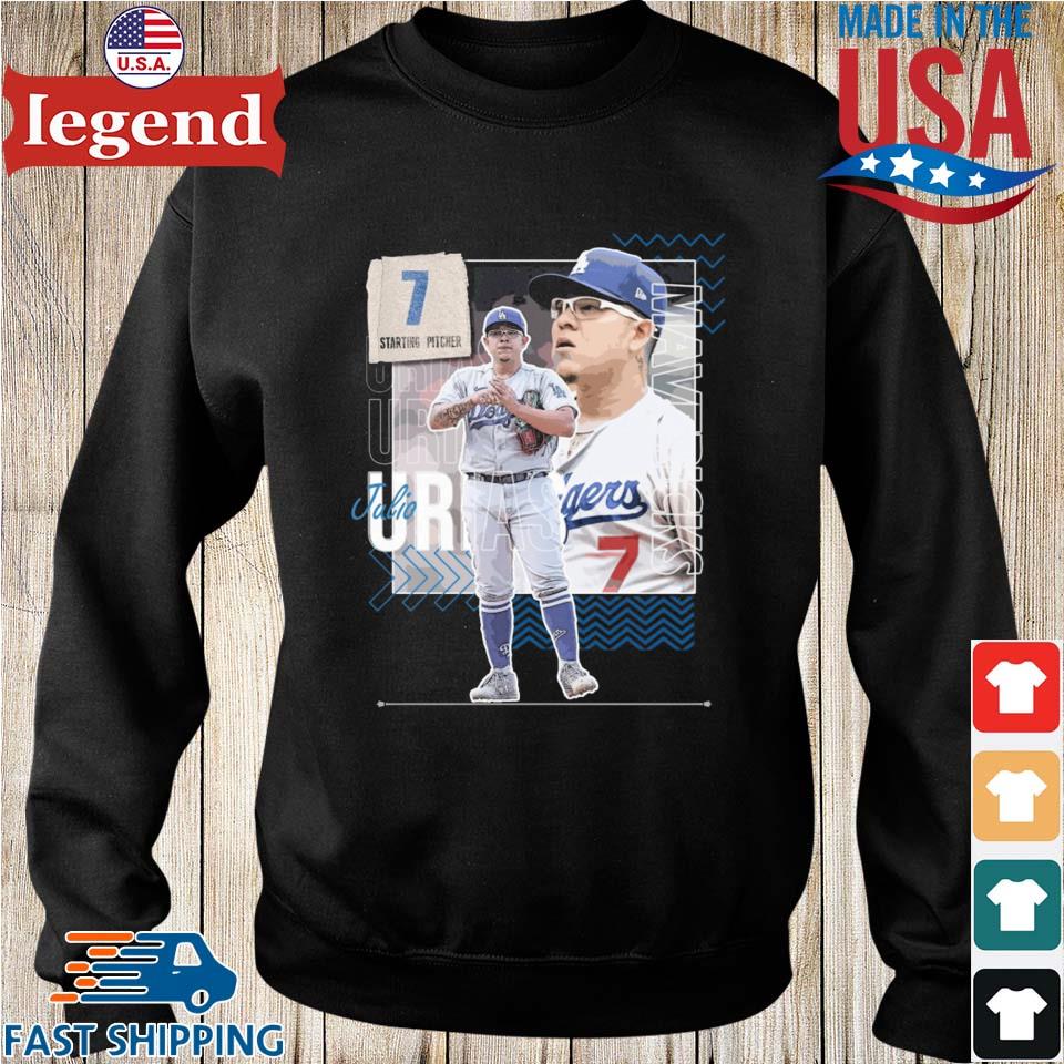 Julio Urias Baseball Paper Dodgers 7 Starting Pitcher T-shirt,Sweater,  Hoodie, And Long Sleeved, Ladies, Tank Top