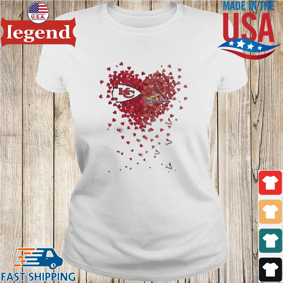 Kansas City Chiefs And St Louis Cardinals Tiny Heart Shape 2023 T-shirt,Sweater,  Hoodie, And Long Sleeved, Ladies, Tank Top