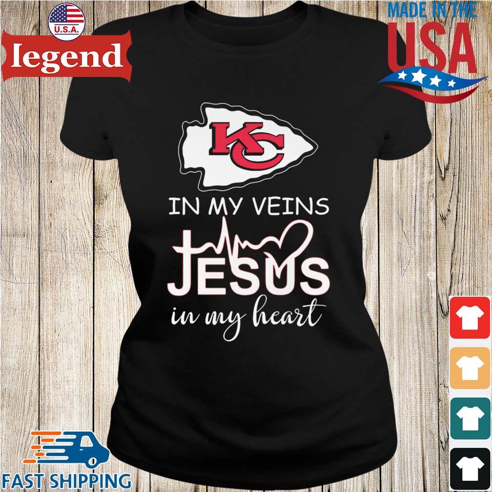 Chiefs in my veins jesus in my heart Kansas City Chiefs tshirt