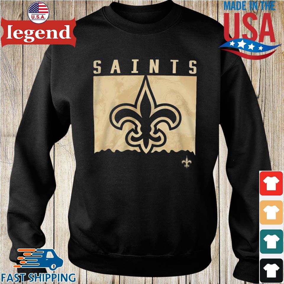 New Orleans Saints Youth Liquid Camo Logo T-Shirt - Black