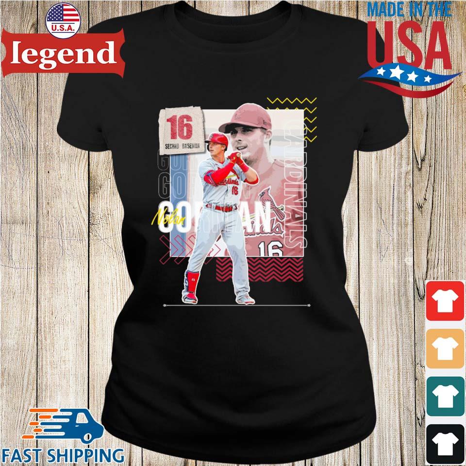 Nolan Gorman Baseball Paper Cardinals 16 Second Baseman T-shirt