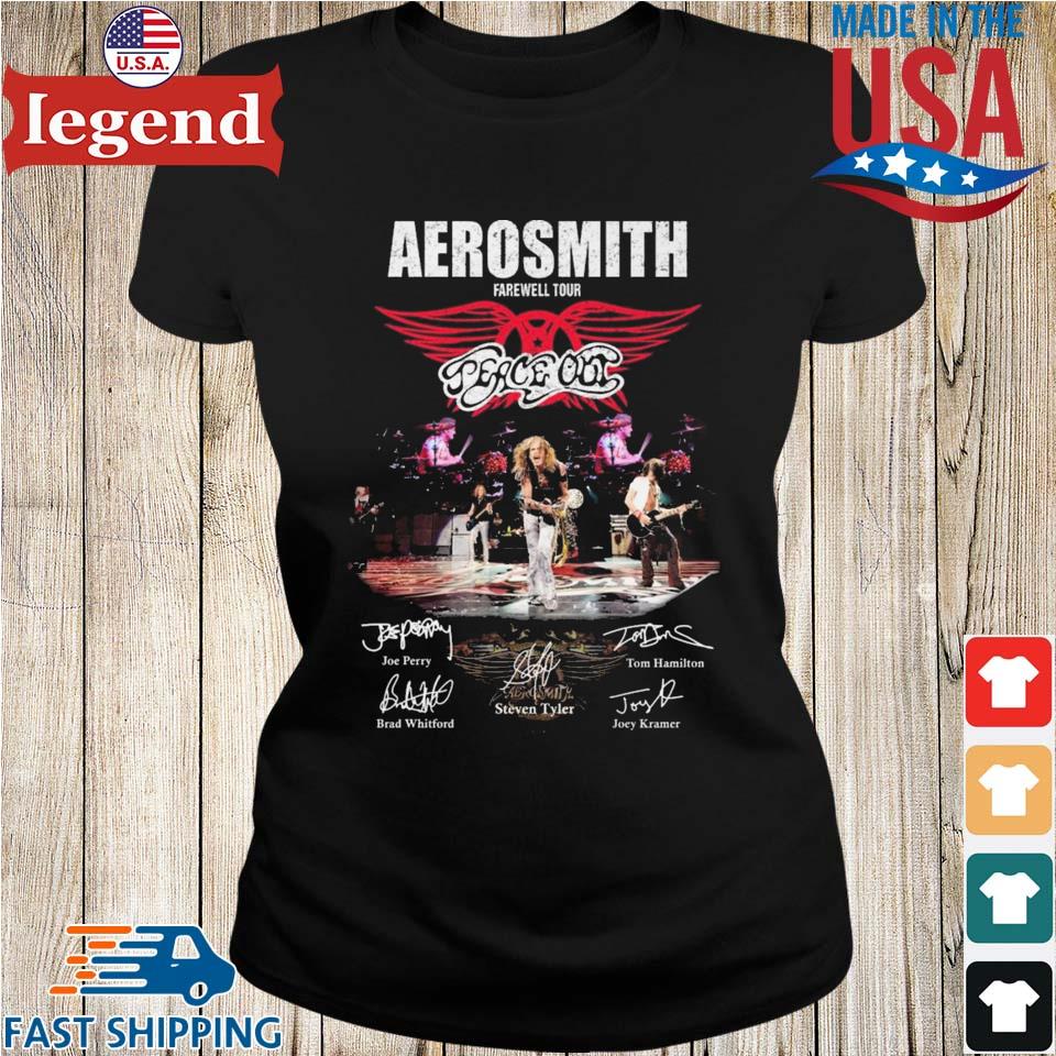 Aerosmith Farewell Tour And Their Signatures T-shirt