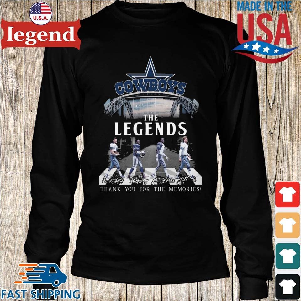 Original Dallas Cowboys The Legends Abbey Road Thank You For The Memories  Signatures T-shirt,Sweater, Hoodie, And Long Sleeved, Ladies, Tank Top