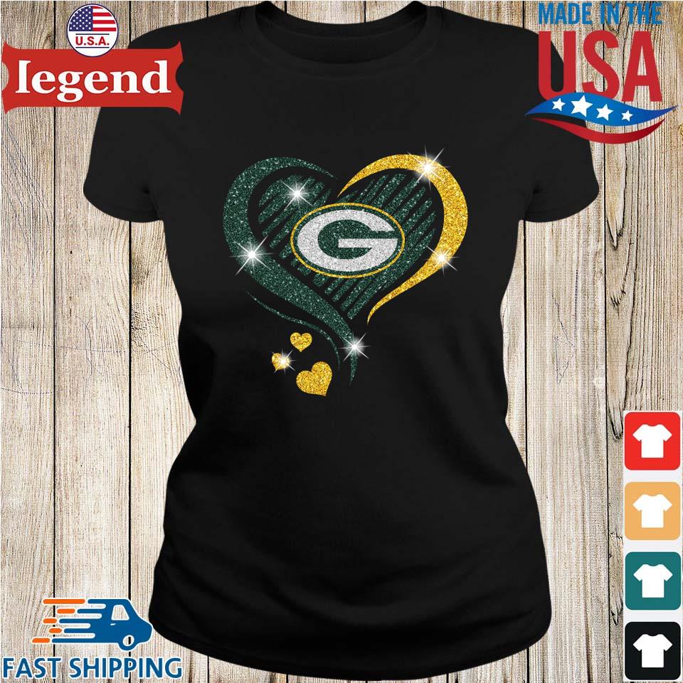 Original Heart Green Bay Packers Diamond T-shirt,Sweater, Hoodie, And Long  Sleeved, Ladies, Tank Top