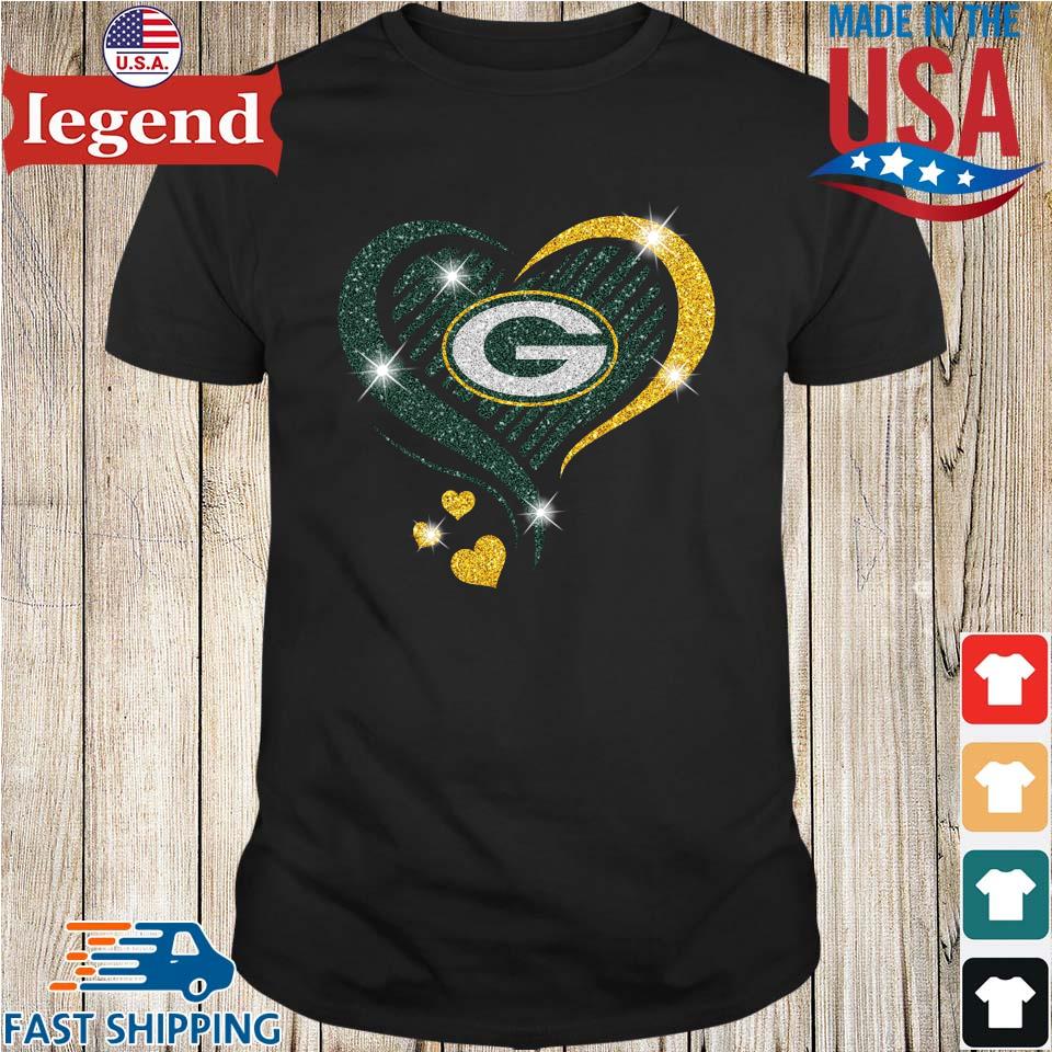 Original Heart Green Bay Packers Diamond T-shirt,Sweater, Hoodie, And Long  Sleeved, Ladies, Tank Top