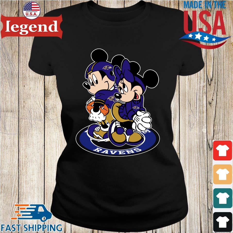 NFL Baltimore Ravens Mickey Mouse And Minnie Mouse 2023 Shirt