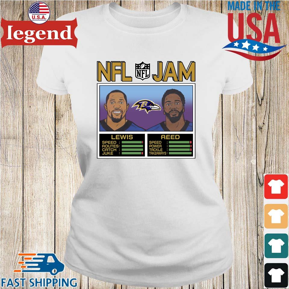 NFL Jam Baltimore Ravens Ed Reed & Ray Lewis T shirt - Limotees