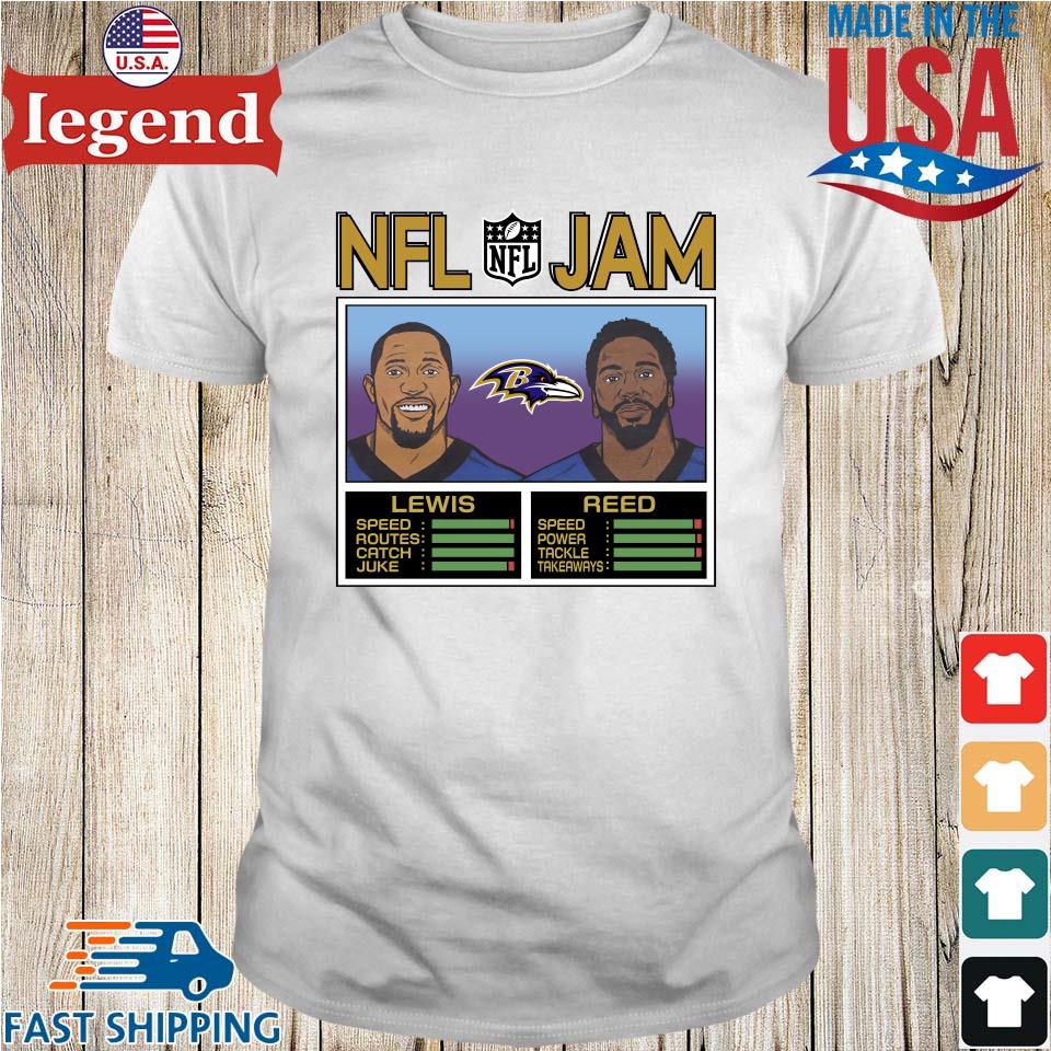 NFL Jam Baltimore Ravens Ed Reed & Ray Lewis T shirt - Limotees