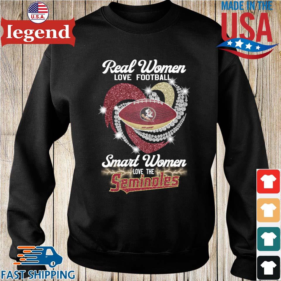 Original Real Women Love Football Smart Women Love The Florida State  Seminoles Diamond Heart 2023 T-shirt,Sweater, Hoodie, And Long Sleeved,  Ladies, Tank Top