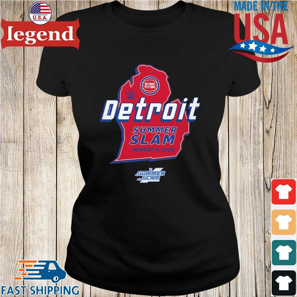Sportiqe Summerslam 2023 X Detroit Pistons Logo Shirt, hoodie, longsleeve,  sweater