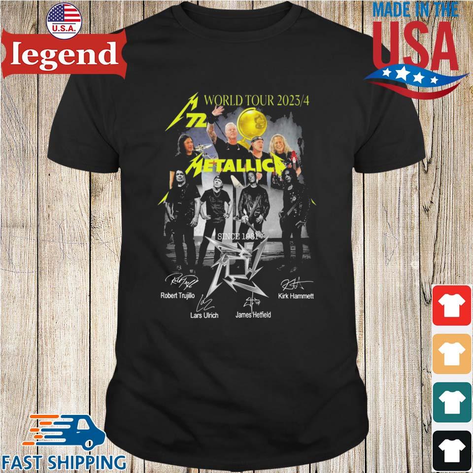 Original World 2023 4 Metallica Since 1981 T-shirt,Sweater, Hoodie, And Long Sleeved, Ladies, Top