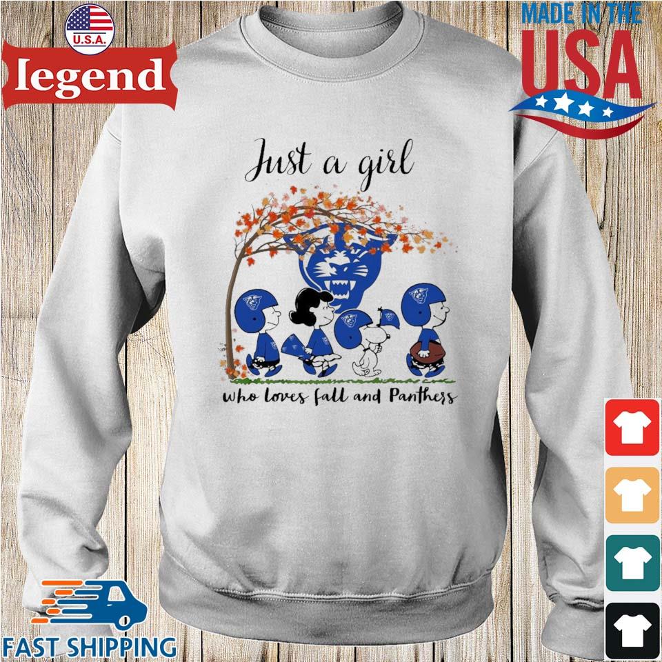 Just a girl who loves fall and panthers shirt, hoodie, sweater, long sleeve  and tank top