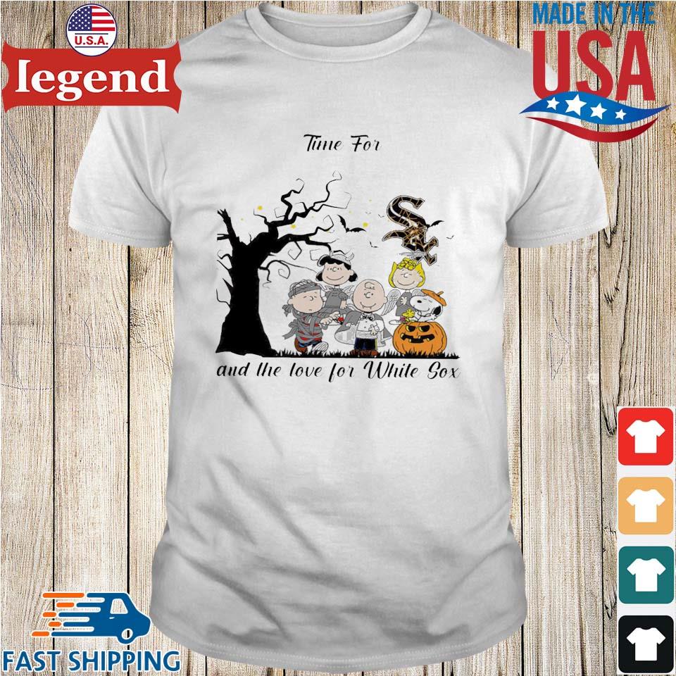 Peanuts Characters Time For Halloween And The Love For Chicago White Sox T- shirt,Sweater, Hoodie, And Long Sleeved, Ladies, Tank Top