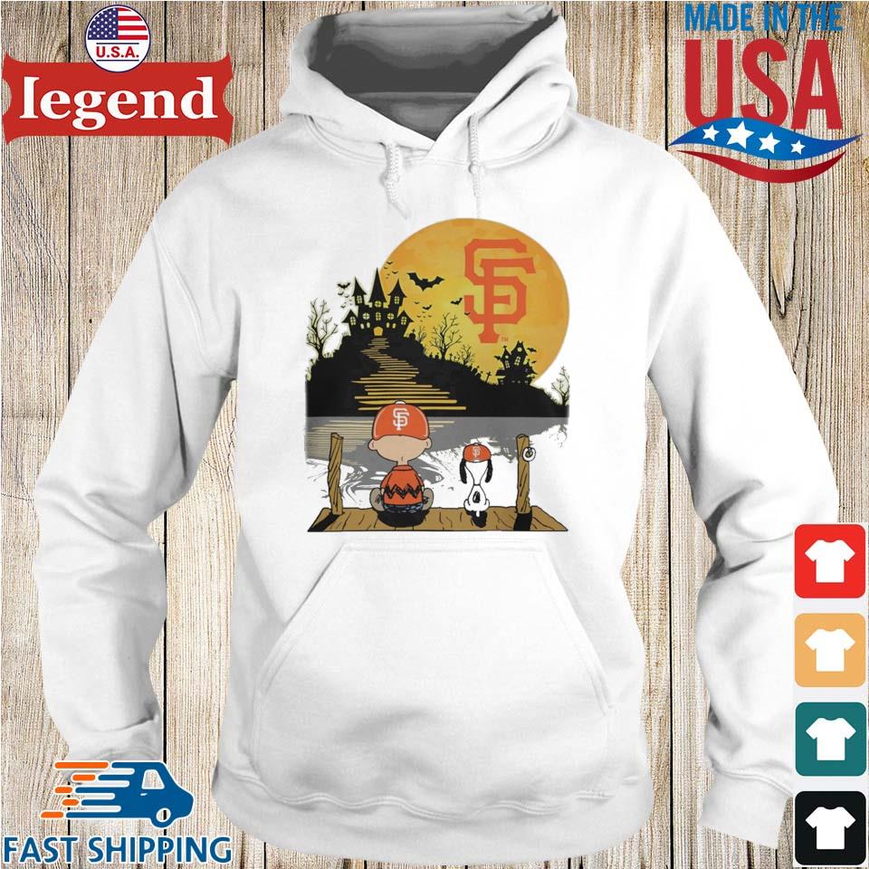 Funny Peanut Snoopy And Charlie Brown San Francisco Giants Sitting Under  Moon Halloween 2023 shirt, hoodie, sweater, long sleeve and tank top