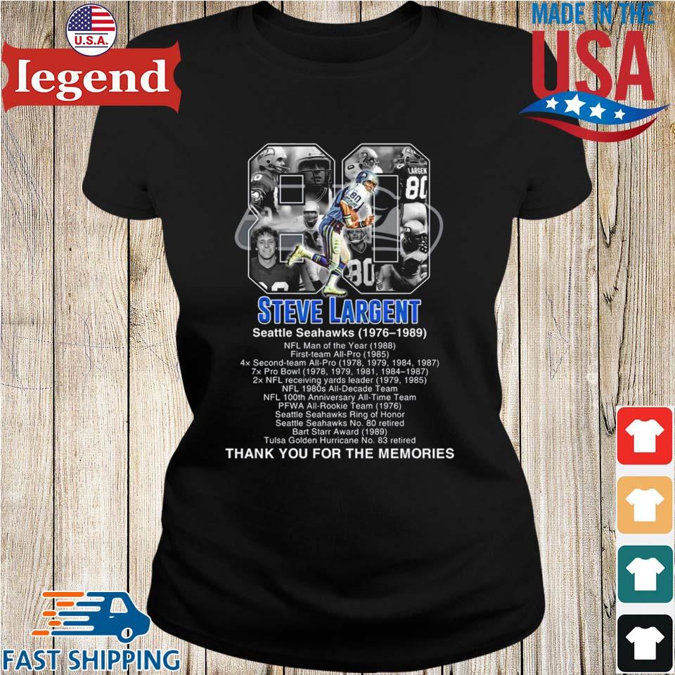 Steve largent 80 Seattle Seahawks thank you for the memories T-shirts,  hoodie, sweater, long sleeve and tank top