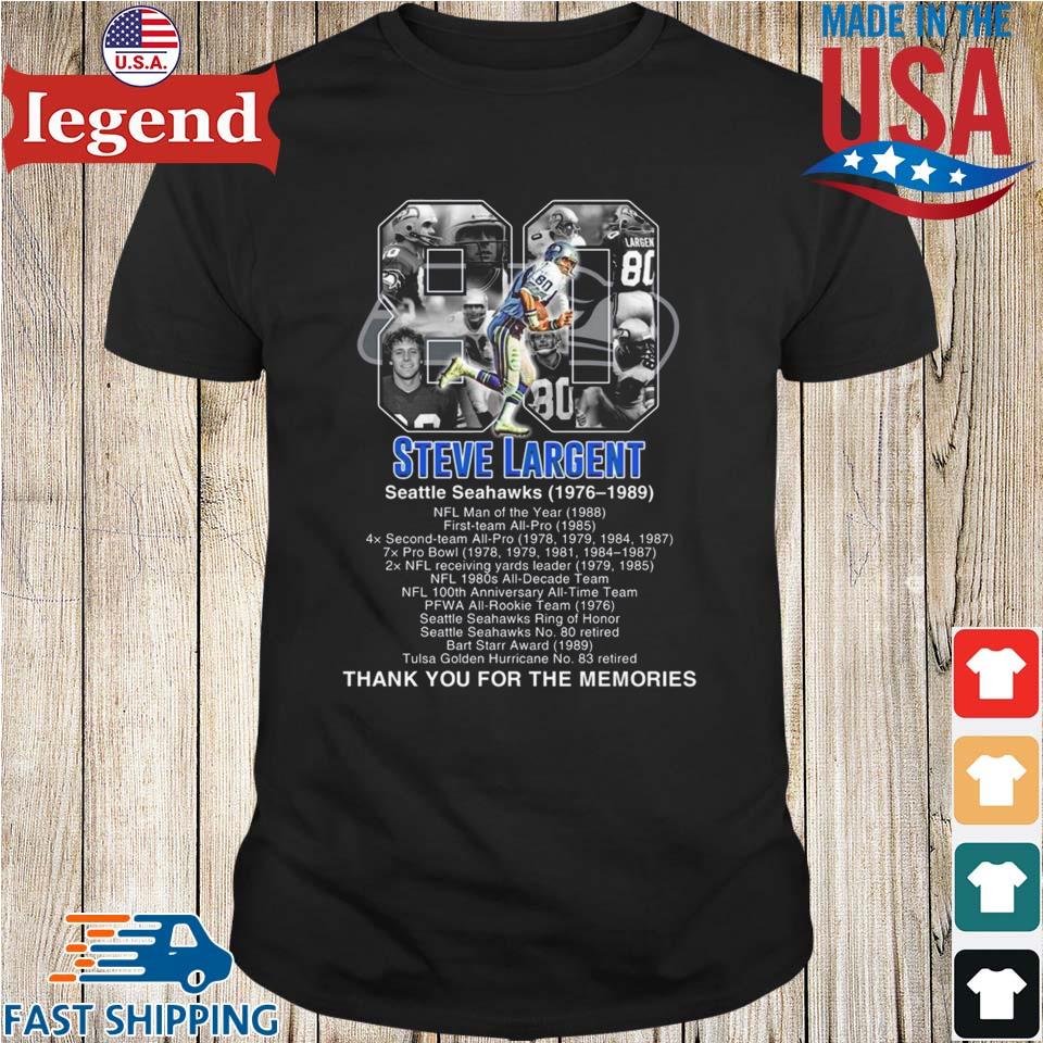 Steve Largent Seattle Seahawks Thank You For The Memories T-shirt,Sweater,  Hoodie, And Long Sleeved, Ladies, Tank Top