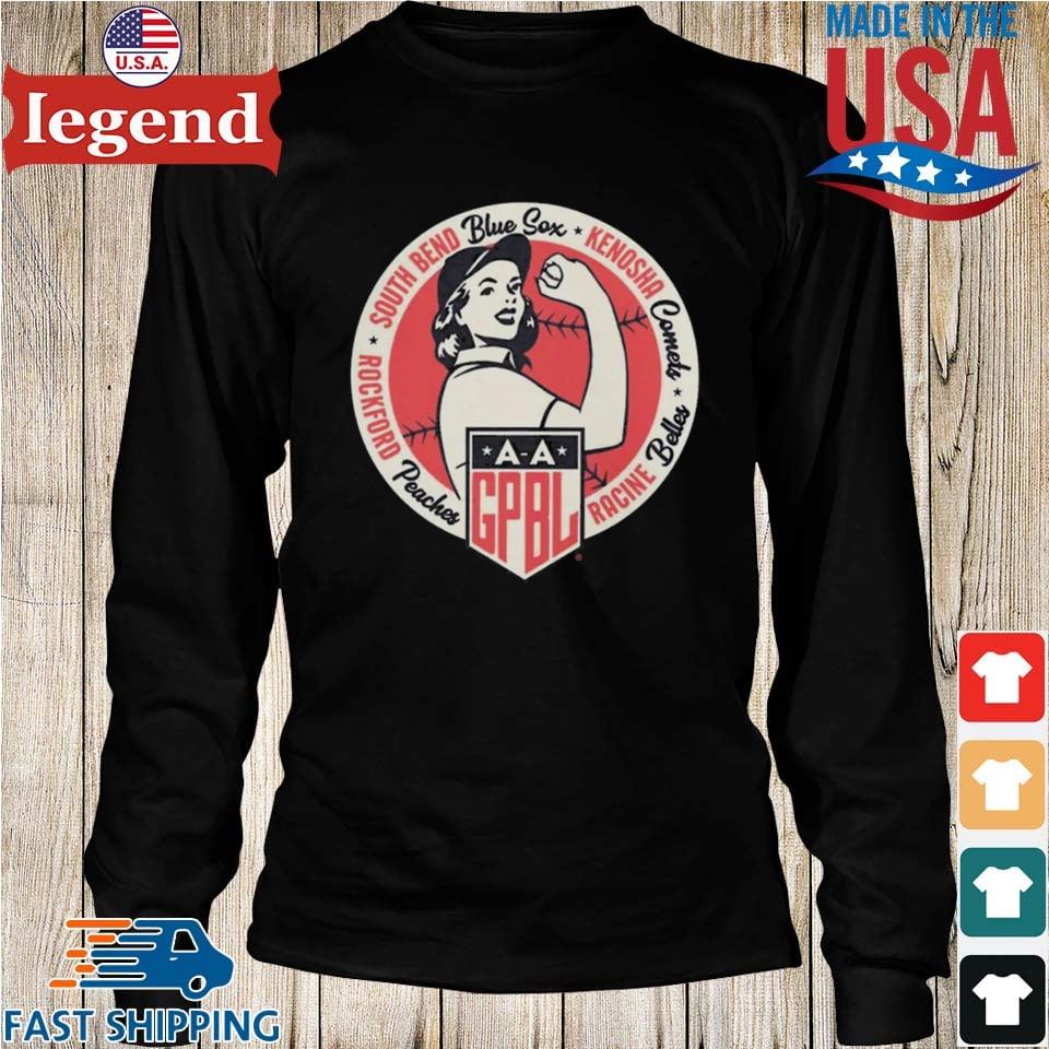 Unisex Teambrown Rockford Peaches AAGPBL Baseball Shirt