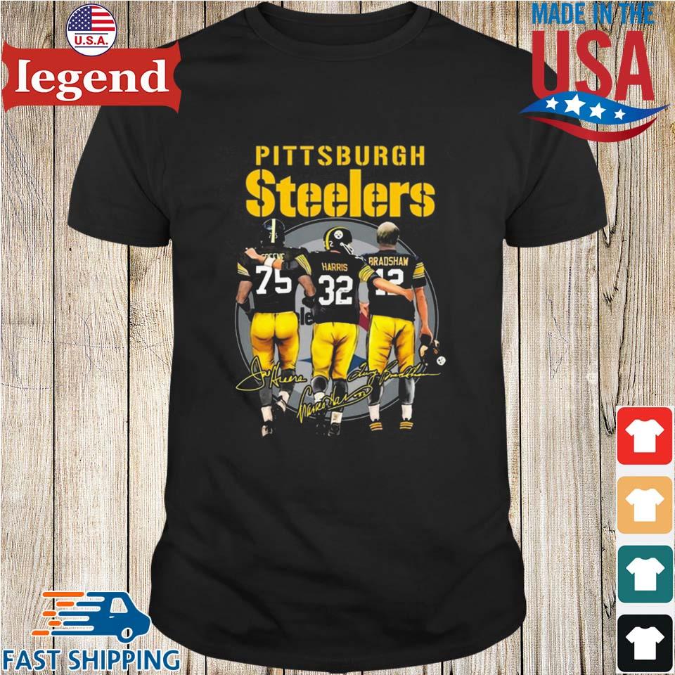 The Pittsburgh Steelers Greene Harris And Bradshaw Signatures Logo