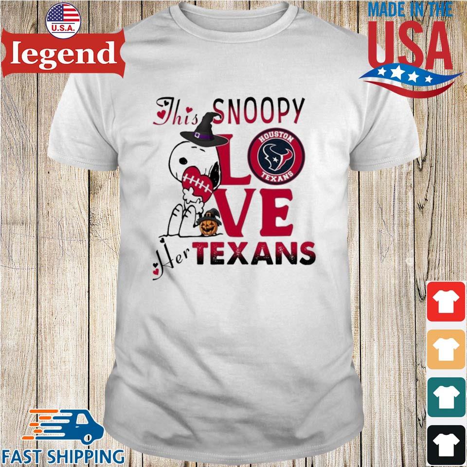 This Snoopy Love Her Houston Texans Halloween 2023 T-shirt,Sweater, Hoodie,  And Long Sleeved, Ladies, Tank Top