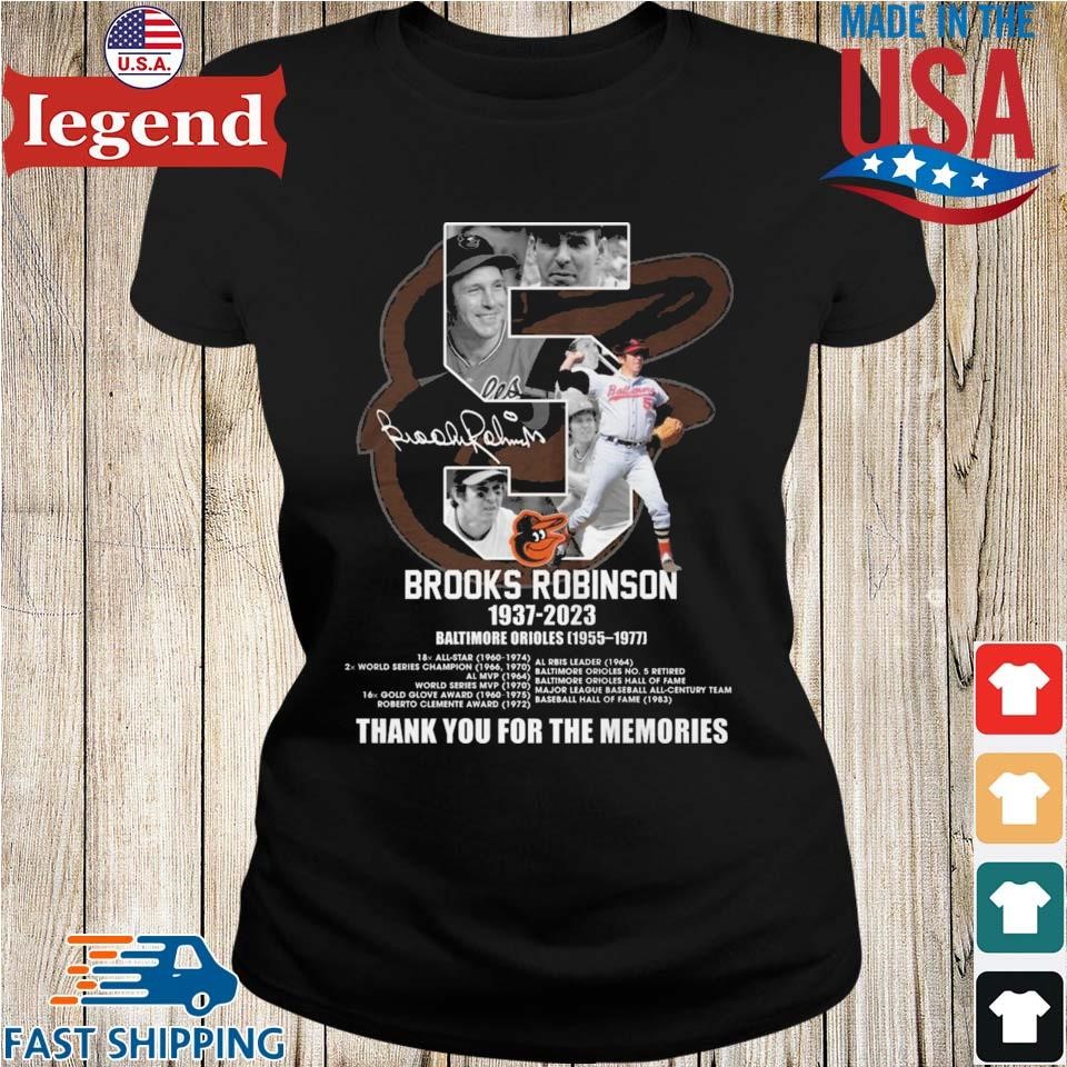 Brooks Robinson 1937 2023 MVP signature thank you for the memories shirt,  hoodie, sweater, long sleeve and tank top