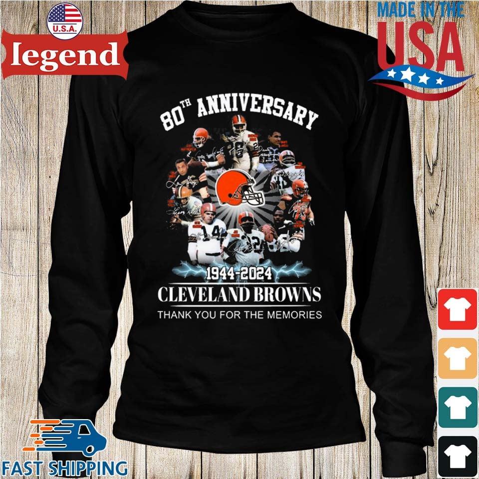 80th Anniversary 1944 – 2024 Cleveland Browns Thank You For The Memories  Signatures shirt, hoodie, sweater, long sleeve and tank top