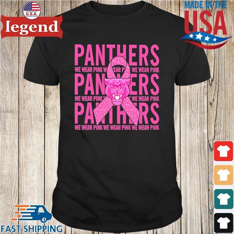 Carolina Panther Mascot We Wear Pink Cancer T-shirt,Sweater, Hoodie, And  Long Sleeved, Ladies, Tank Top