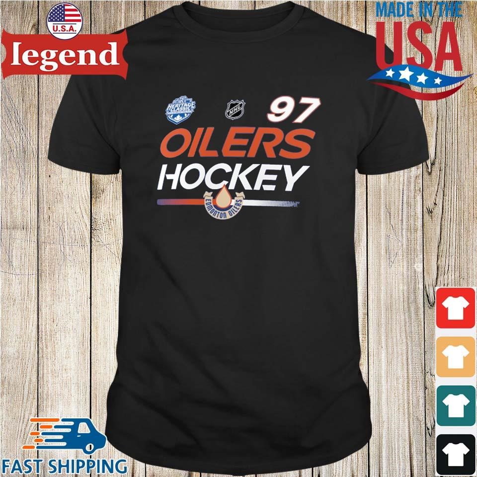 Official Connor mcdavid edmonton oilers 2023 nhl heritage classic name and  number T-shirt, hoodie, tank top, sweater and long sleeve t-shirt