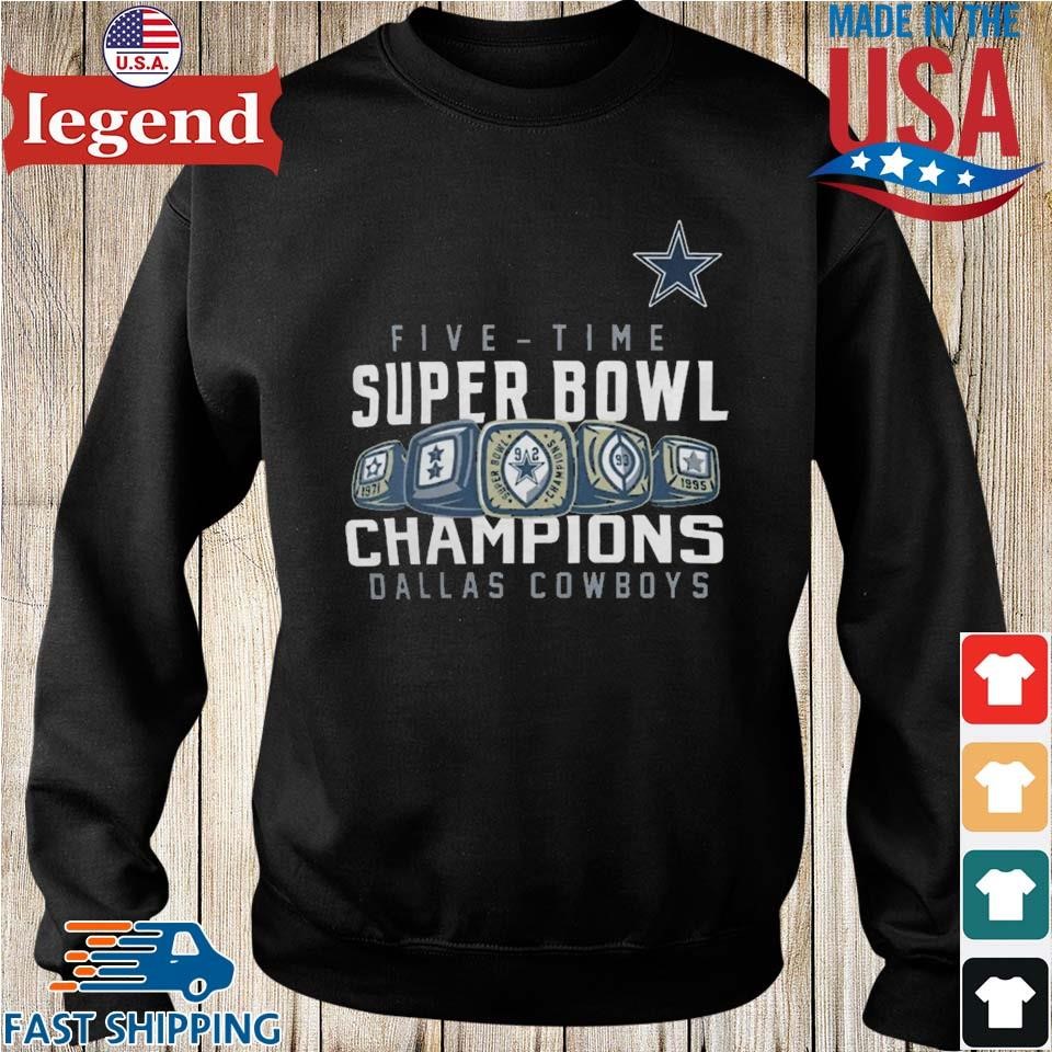 DALLAS COWBOYS NFL FANATICS FIVE-TIME SUPER BOWL CHAMPIONS RING T-SHIRT