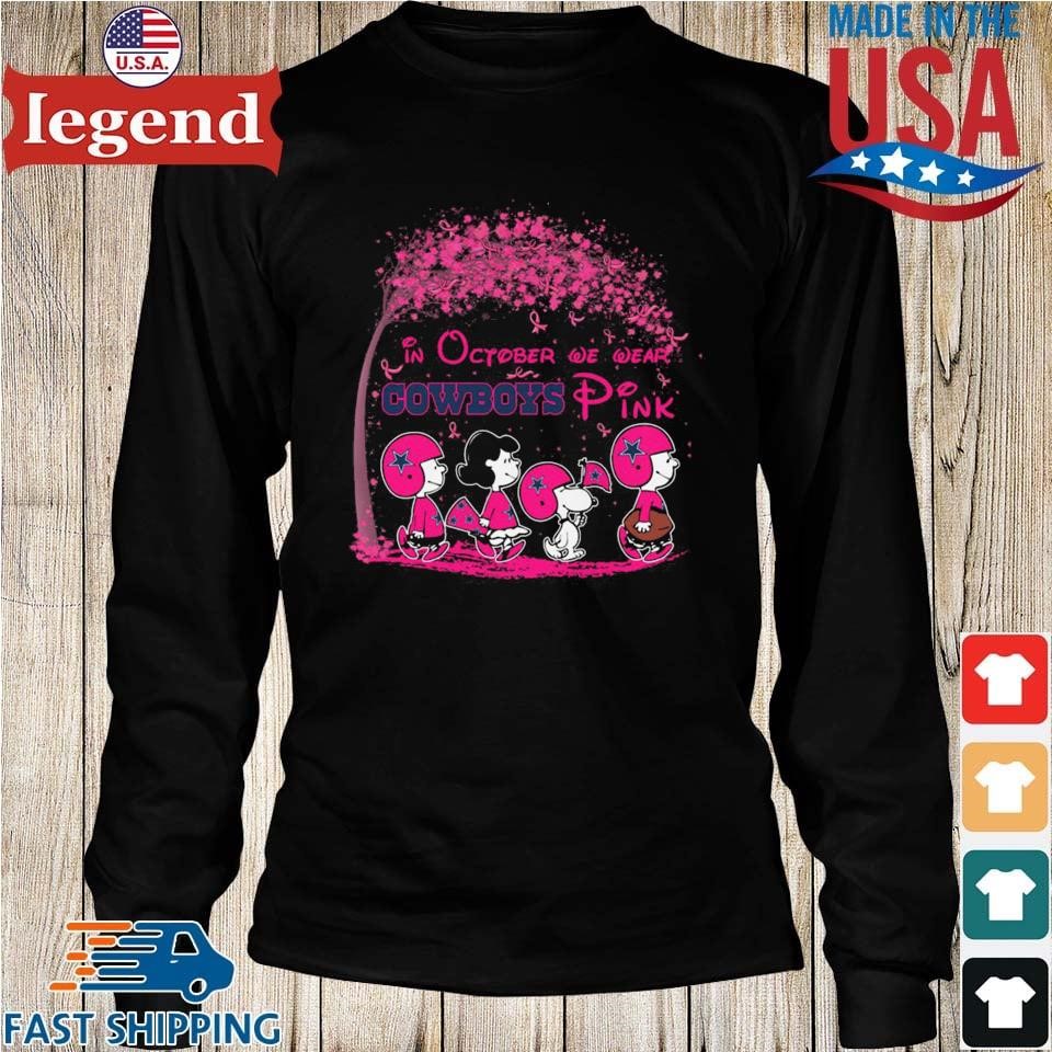 Dallas Cowboys October We Wear Pink Snoopy Peanuts Shirt, hoodie,  longsleeve, sweatshirt, v-neck tee