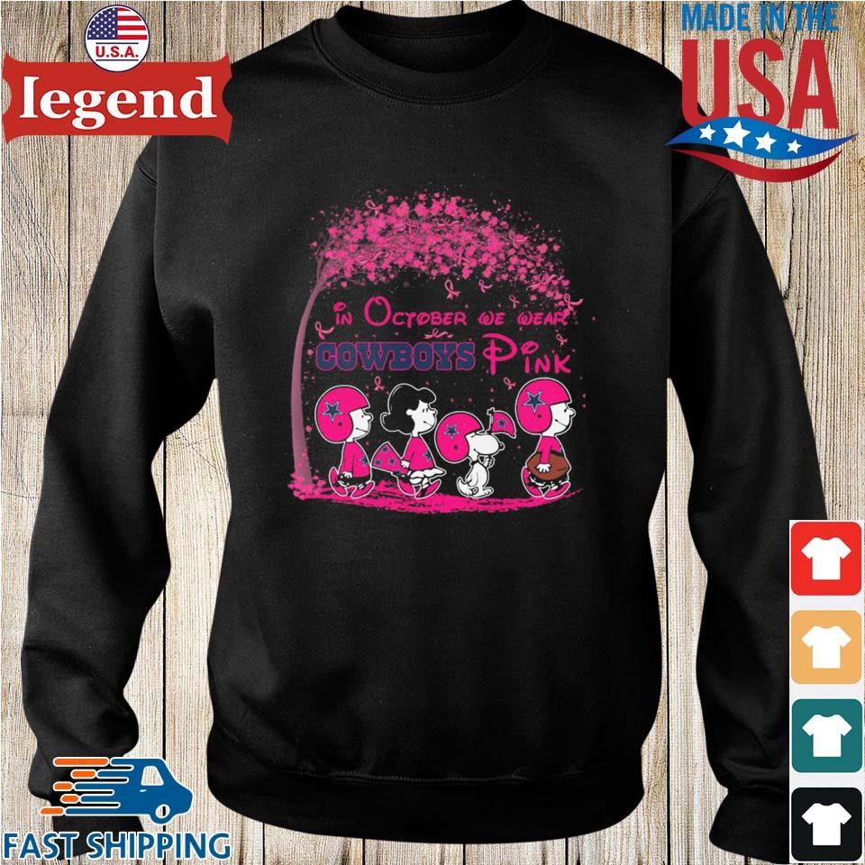 Official dallas Cowboys October We Wear Pink Snoopy Peanuts Shirt