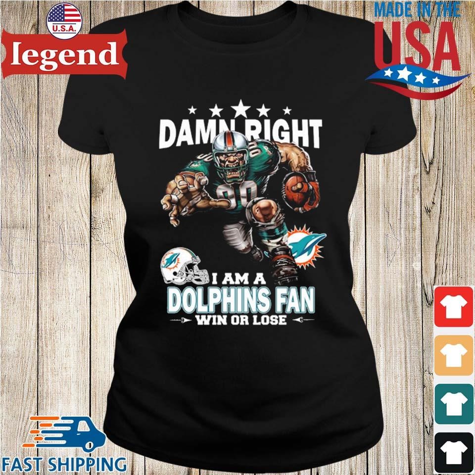 Blood Inside me damn right I am a Miami Dolphins fan now and forever shirt  - Limotees