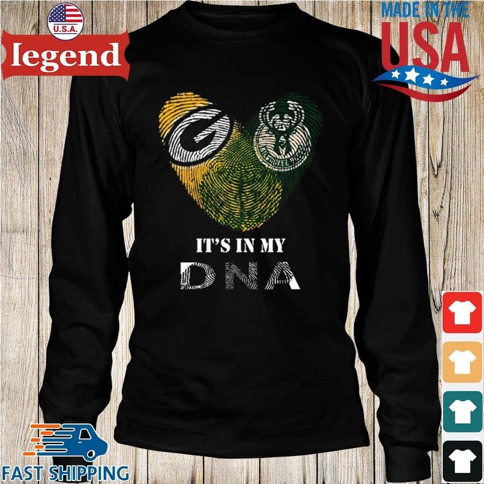 Green Bay Packers And Milwaukee Bucks Heart It's In My DNA 2023