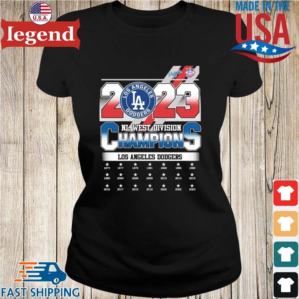 Los Angeles Dodgers NL west division champions 2023 t shirt