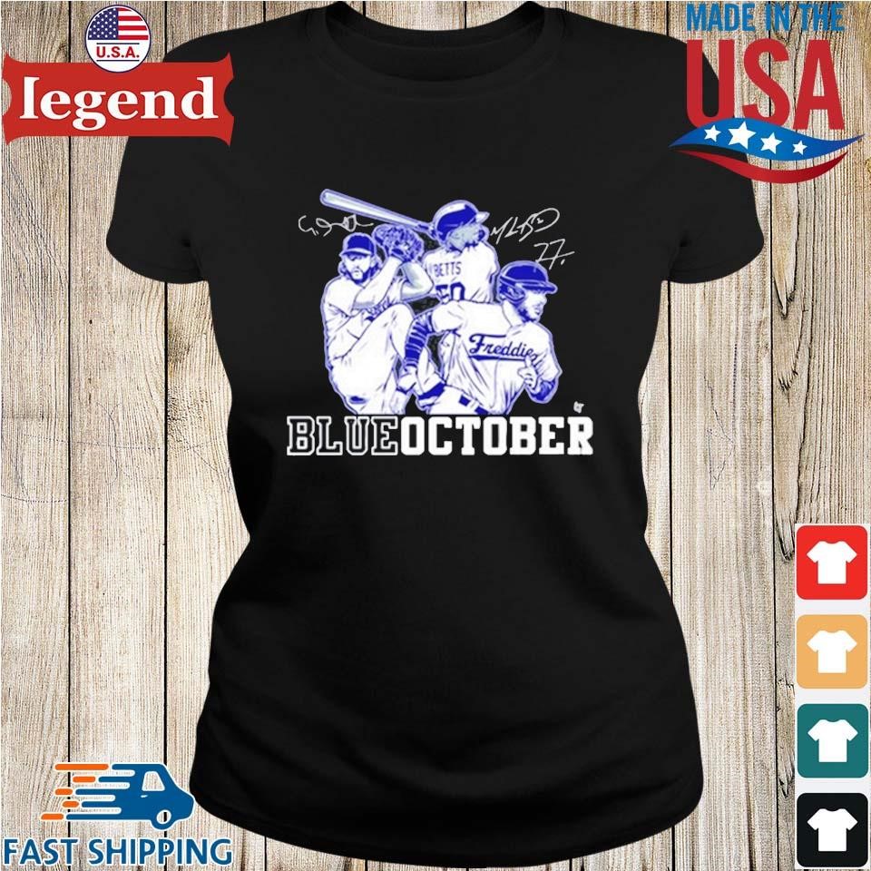 Mookie Betts Freddie Freeman Clayton Kershaw Blue October Shirt