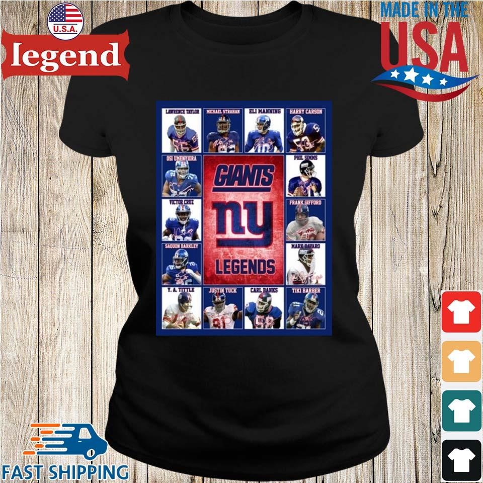 New York Giants Legends Players Signatures T Shirt in 2023