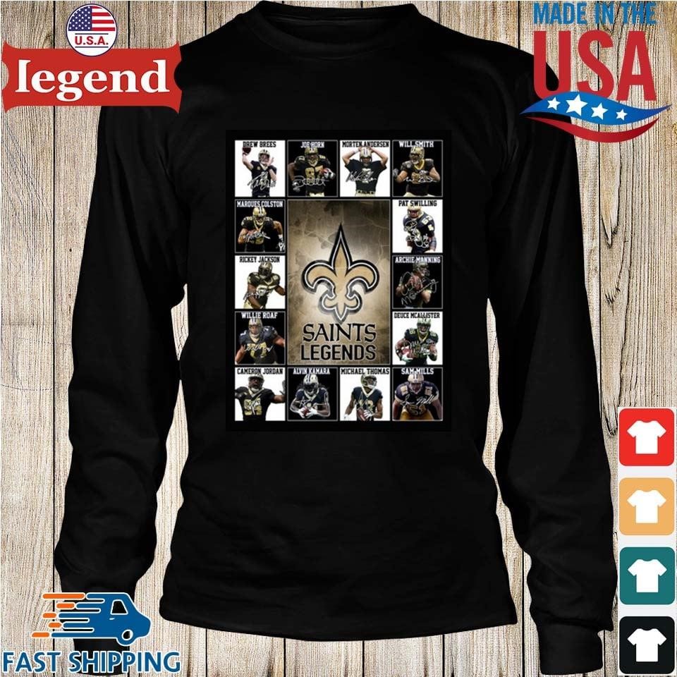 Nfl New Orleans Saints Sport Team Legends Signatures T-shirt