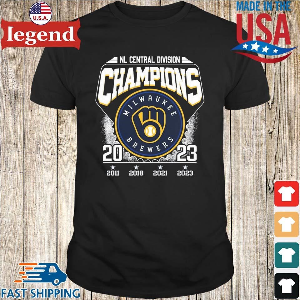 Milwaukee Brewers MLB 2023 Nl Central Division Champions Locker Room Tee  Shirt - HollyTees