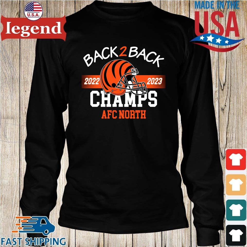 Official cincinnati Bengals Back 2 Back Champs 2022 2023 AFC North Champs  Helmet T-Shirt, hoodie, sweater, long sleeve and tank top