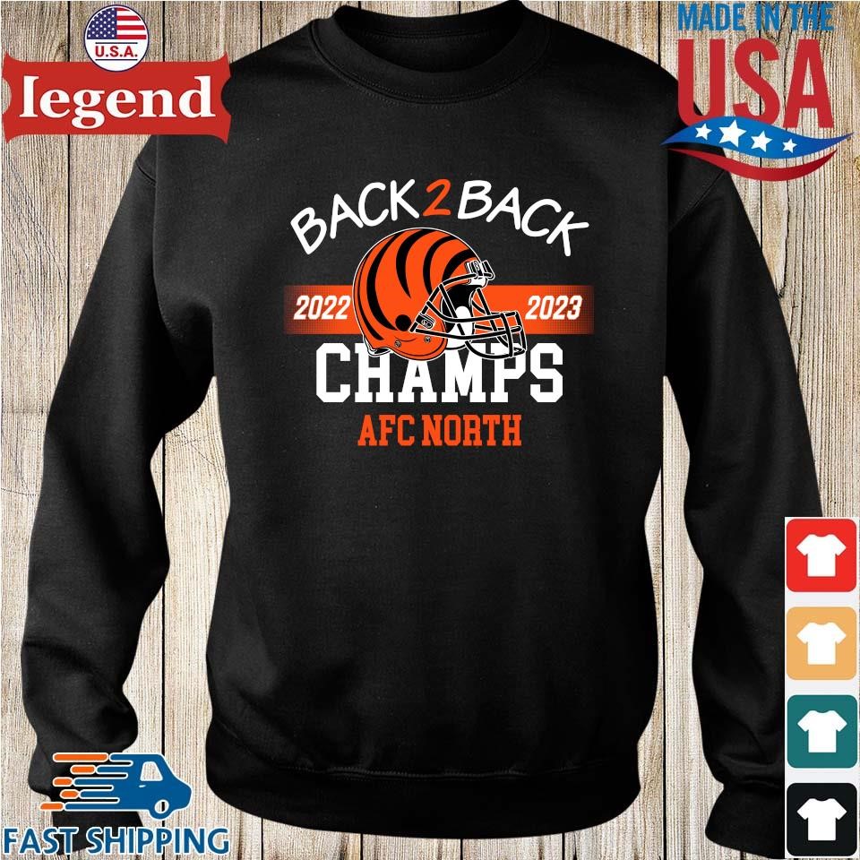 Official CincinnatI bengals back 2 back champs 2022 2023 AFC north